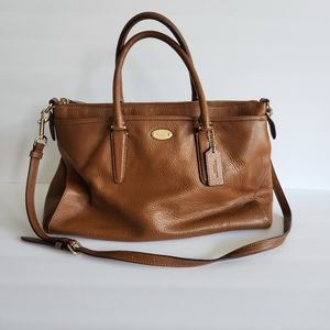 Coach Morgan Satchel Brown Pebbled Leather